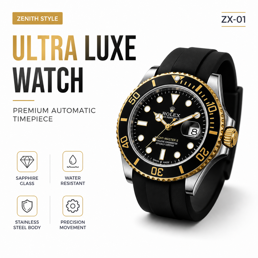 Gold Luxury Wrist Watch  Premium Stainless Steel, Sapphire Glass, Water Resistant Timepiece