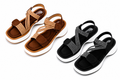 Women’s Comfort Platform Sandals  Soft Cushioned Sole | Lightweight Elastic Strap Sandals (Brown & Black)