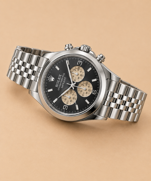 Premium Men's Silver Stainless Steel Chronograph Watch with Black Dial – Luxury Quartz Analog Wrist Watch | Elegant Business & Casual Fashion